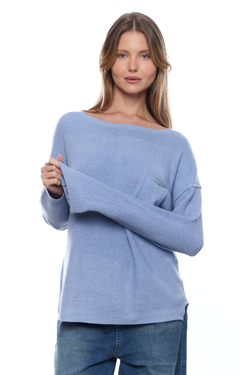 סריג ניקי כפתורים בגב+כיס