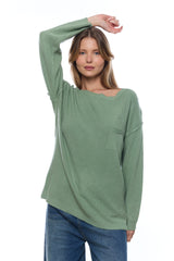 סריג ניקי כפתורים בגב+כיס