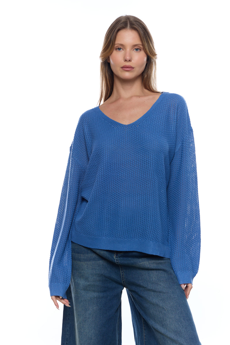 פס צווארון V סריג