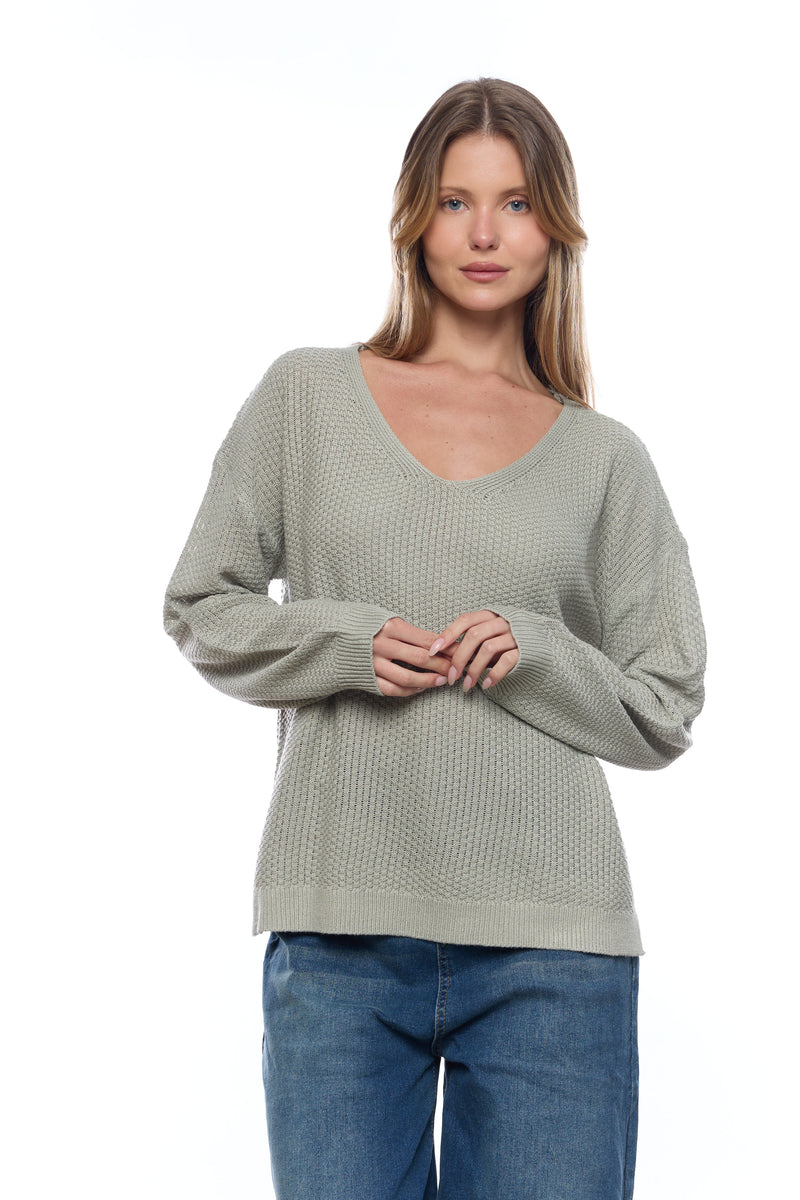 פס צווארון V סריג