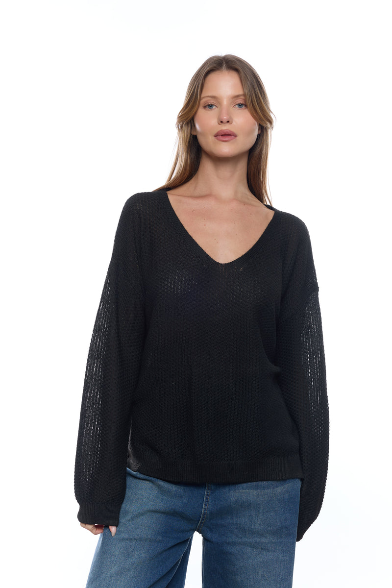 פס צווארון V סריג