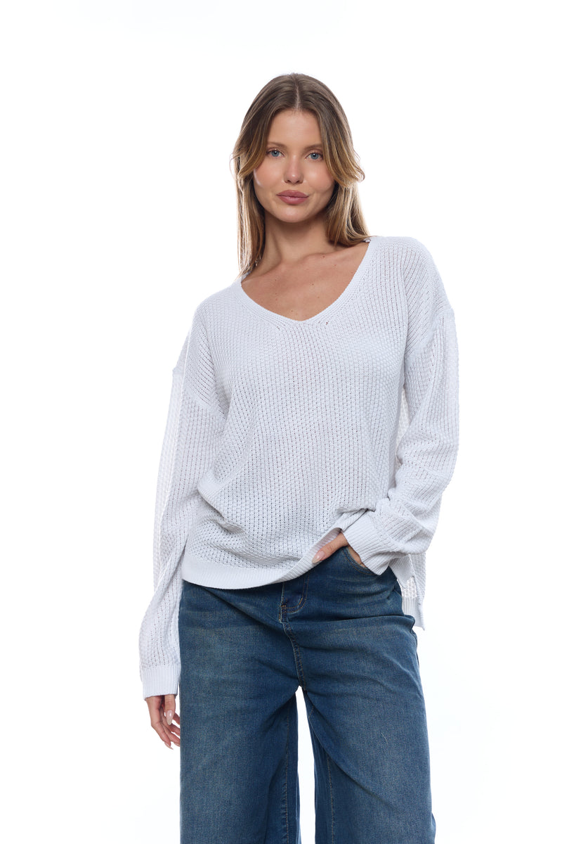 פס צווארון V סריג