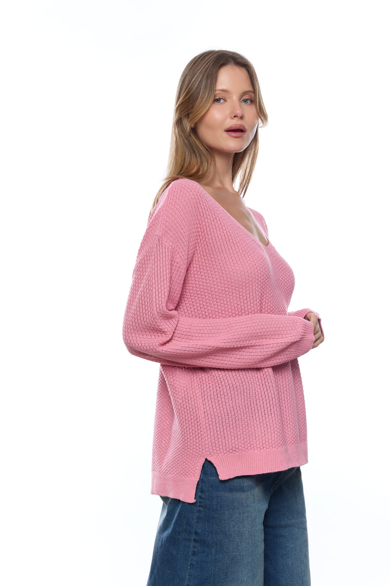 פס צווארון V סריג