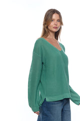 פס צווארון V סריג