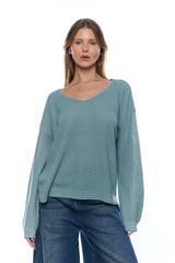 פס צווארון V סריג