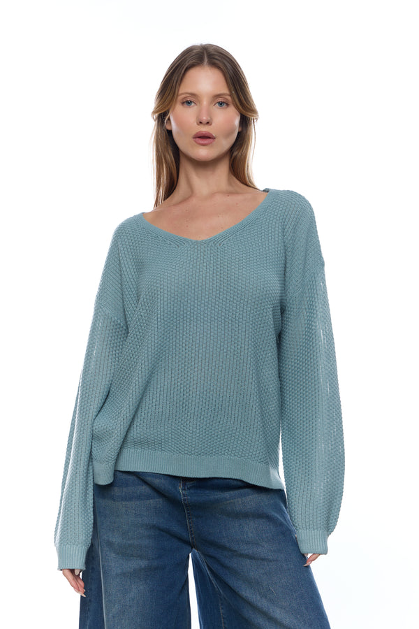 פס צווארון V סריג