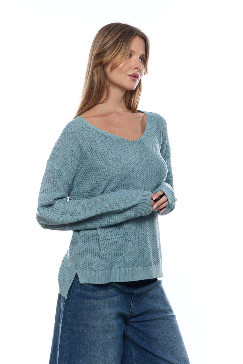 פס צווארון V סריג