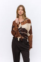 מכופתרת קשירה מודפסת