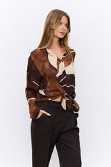 מכופתרת קשירה מודפסת