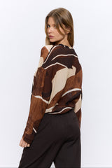 מכופתרת קשירה מודפסת