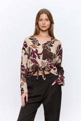 מכופתרת קשירה מודפסת