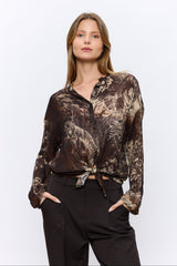 מכופתרת קשירה מודפסת