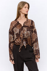 מכופתרת קשירה מודפסת