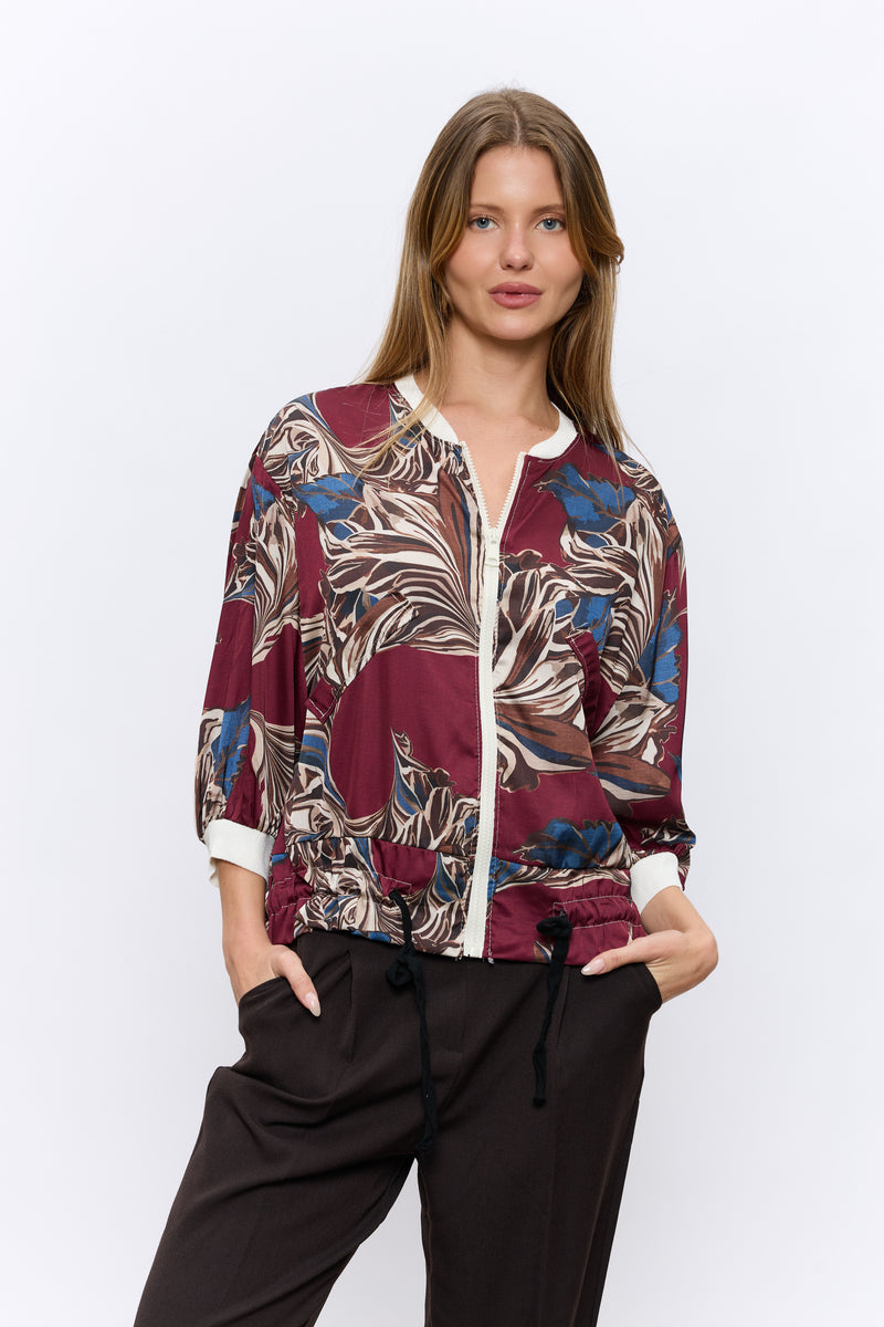 ג'קט סאטן מודפס קשירה