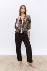 ג'קט סאטן מודפס קשירה