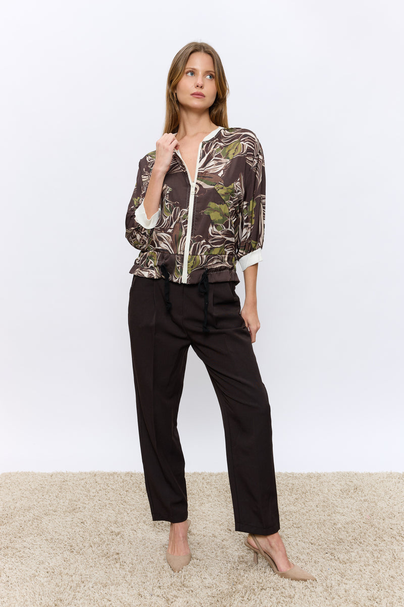 ג'קט סאטן מודפס קשירה