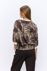 ג'קט סאטן מודפס קשירה