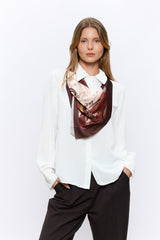 מכופתרת+צעיף סאטן