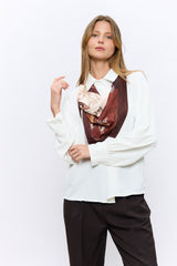 מכופתרת+צעיף סאטן