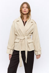 מעיל אוקספורד קצר+חגורה