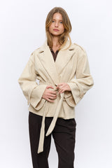 מעיל אוקספורד קצר+חגורה