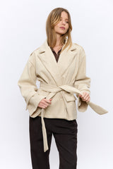 מעיל אוקספורד קצר+חגורה