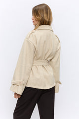 מעיל אוקספורד קצר+חגורה