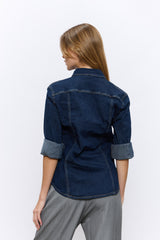 מכופתרת ג'ינס תיקתקים