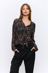 מכופתרת קשירה מודפסת