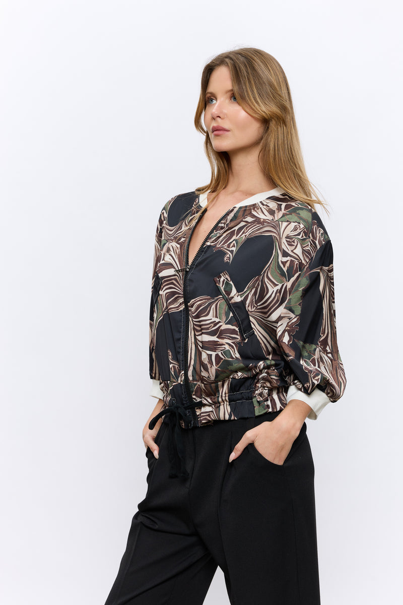 ג'קט סאטן מודפס קשירה