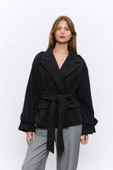 מעיל אוקספורד קצר+חגורה