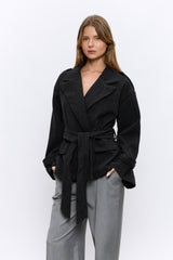 מעיל אוקספורד קצר+חגורה