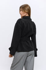 מעיל אוקספורד קצר+חגורה