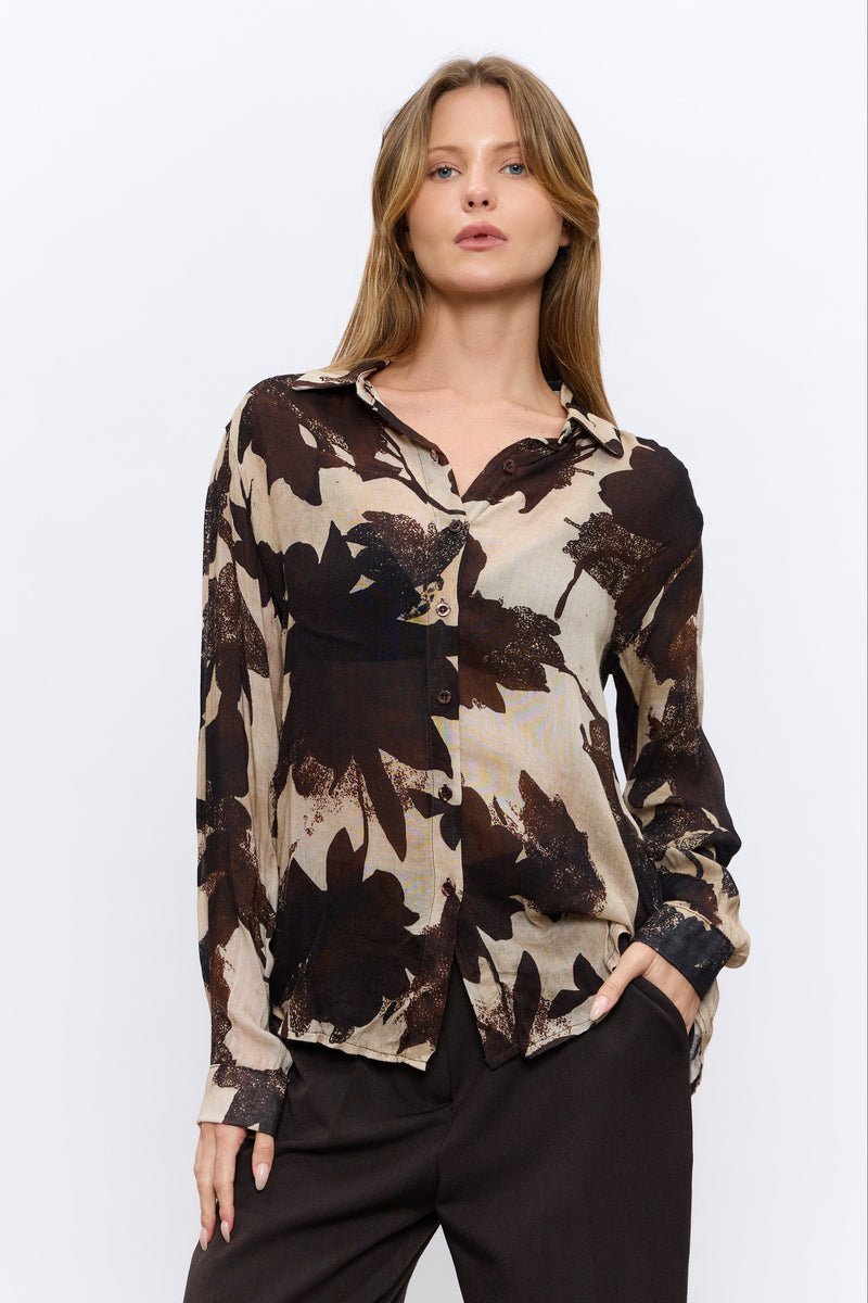 מכופתרת מודפסת