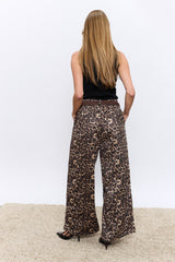 מכנס מנומר סוויד+חגורה