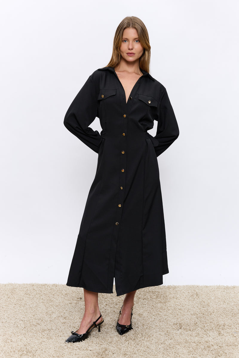 שמלה כפתורי זהב