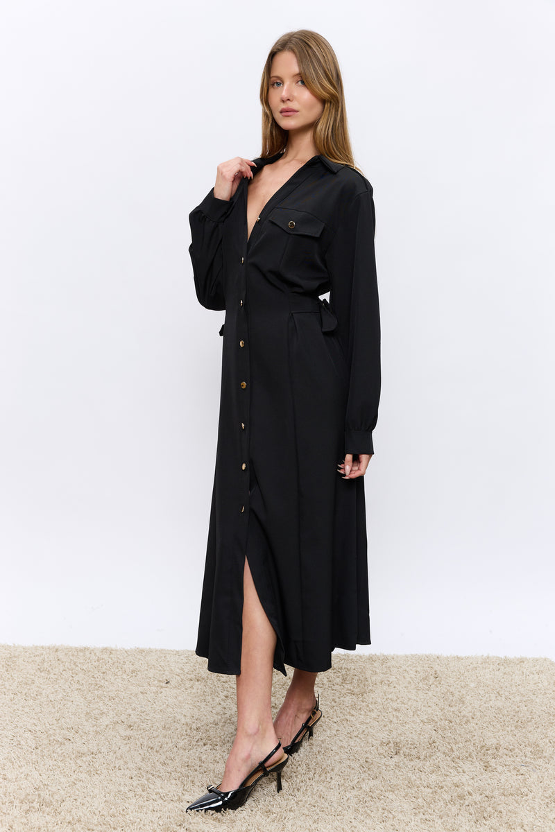 שמלה כפתורי זהב