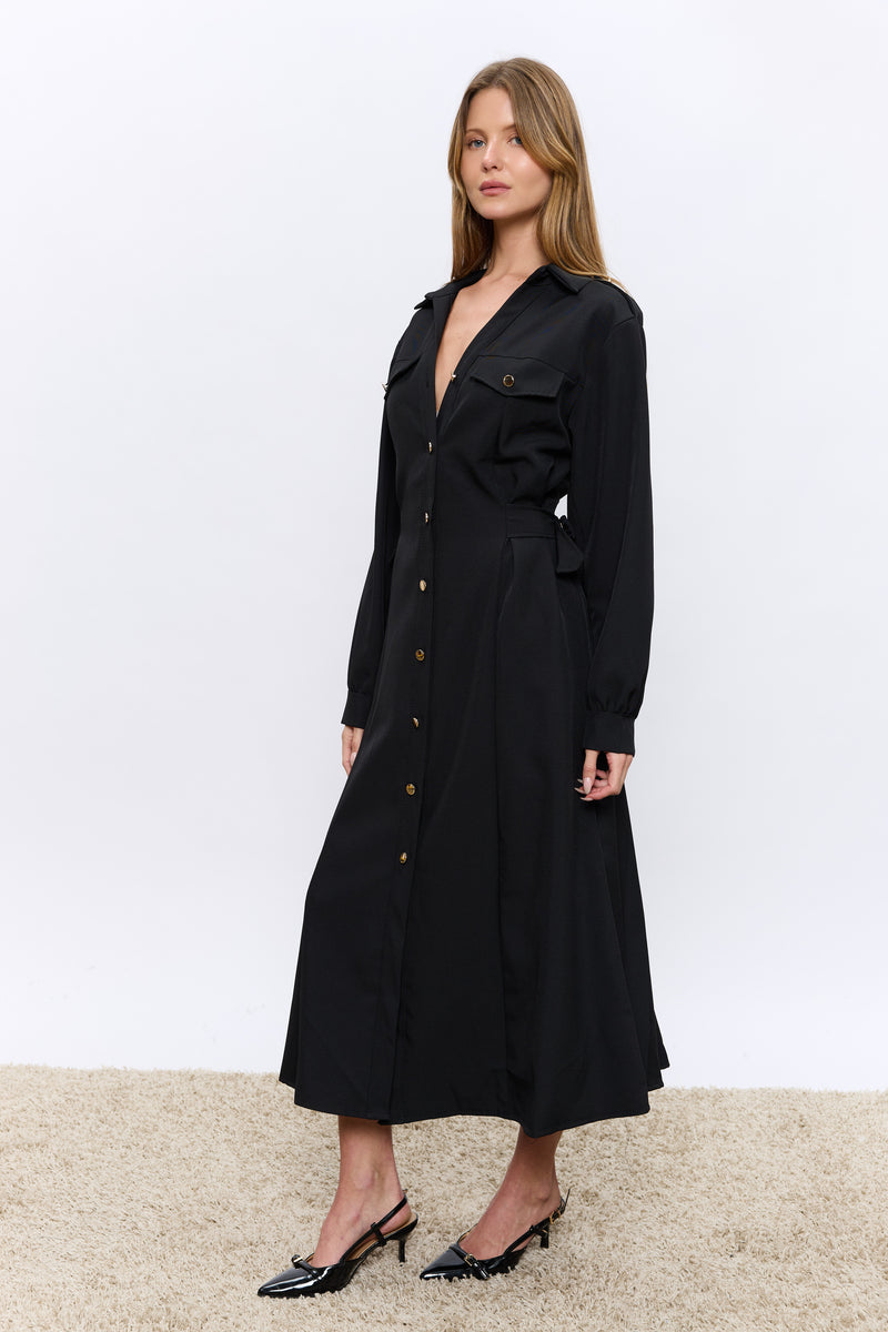 שמלה כפתורי זהב