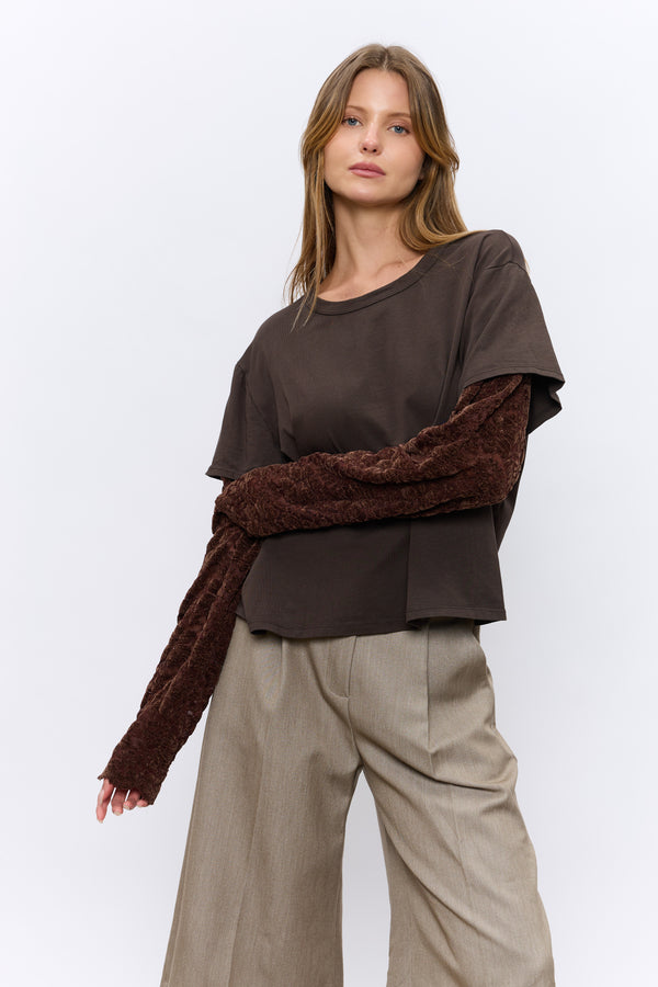 טישרט שרוולי תחרה