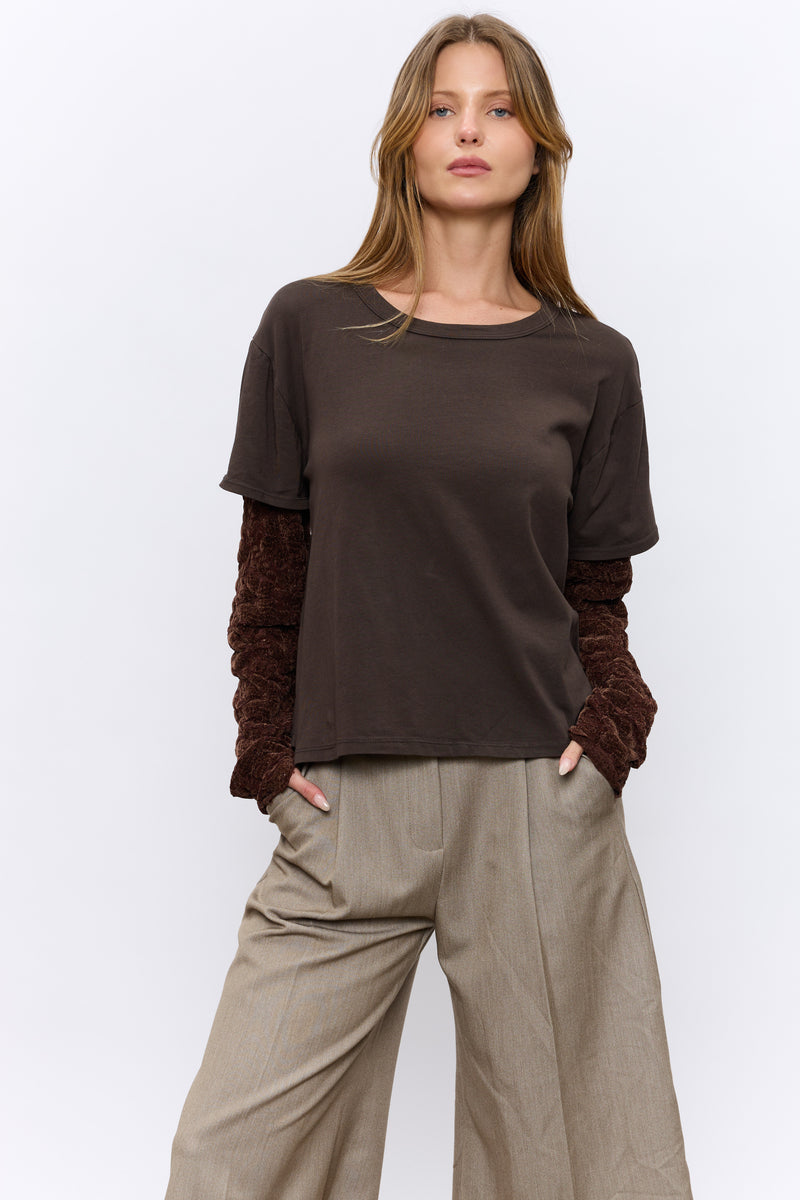 טישרט שרוולי תחרה