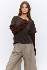 טישרט שרוולי תחרה