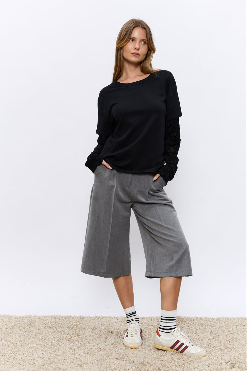 מכנס רחב מחוייט 3/4