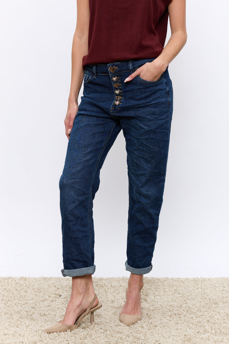 ג'ינס לבבות נחושת כהה