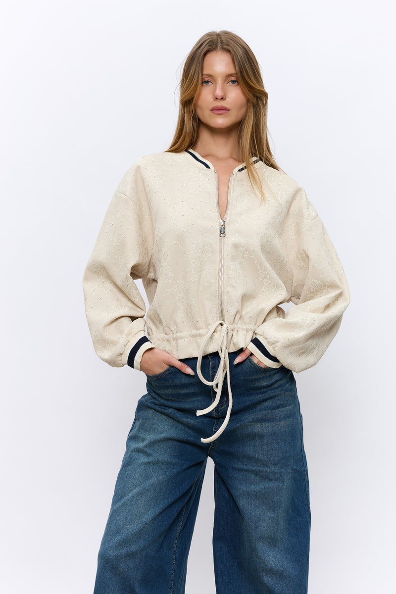 ג'קט שילוב תחרה יהלומים