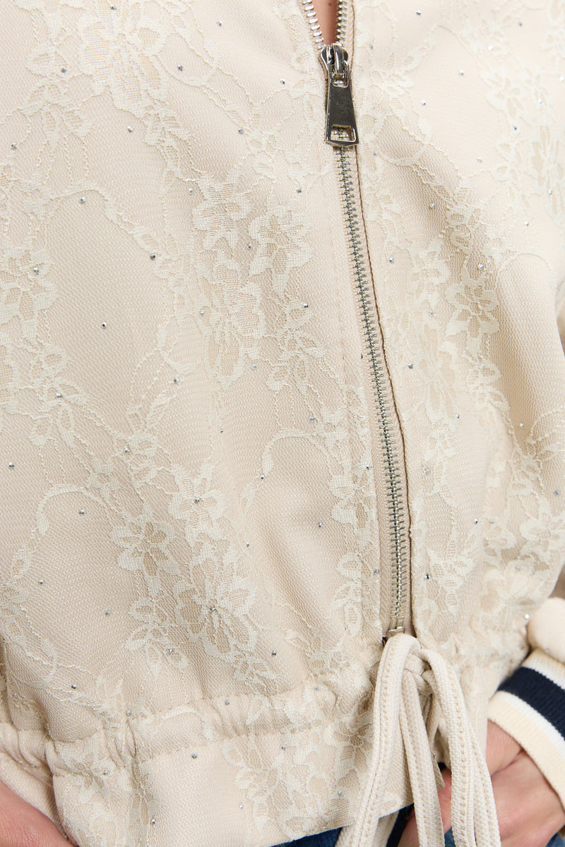 ג'קט שילוב תחרה יהלומים