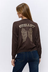 תחרה כנפיים בגב V סריג