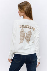 תחרה כנפיים בגב V סריג