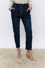 ג'ינס גומי כפתורים צבעוניים