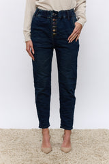 ג'ינס גומי כפתורים צבעוניים