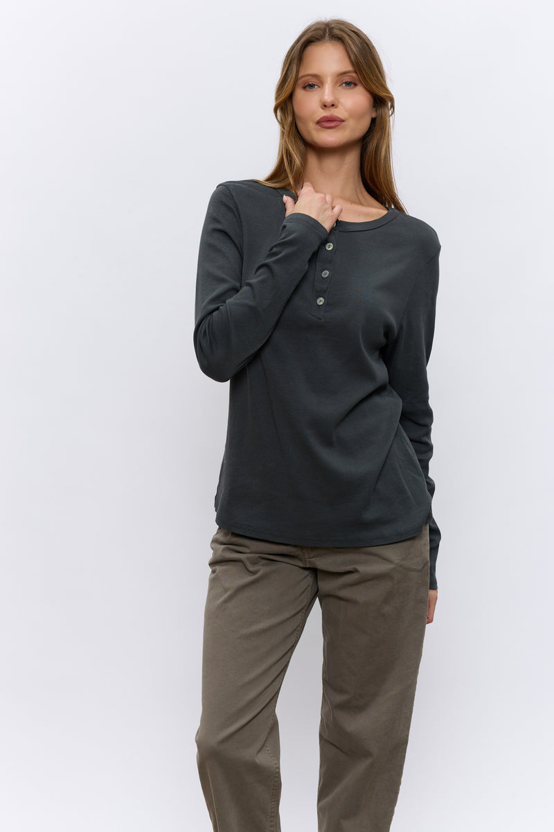 שינה עגול שרוול ארוך T